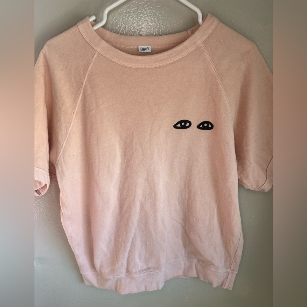 Clare V Pink Sweatshirt with Eye Design